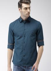 Celio Blue Slim Fit Solid Casual Shirt men