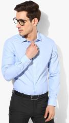 Celio Blue Solid Regular Fit Formal Shirt men