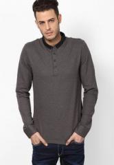 Celio Solid Brown Polo T Shirt men