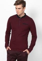 Celio Solid Wine Polo T Shirt men