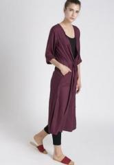 Chemistry Maroon Solid Shrug women