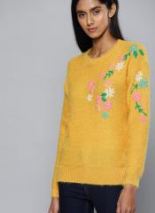 Chemistry Yellow Printed Pullover women