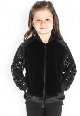 Cherry Crumble Black Solid Lightweight Bomber girls