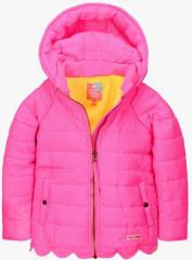 Cherry Crumble Pink Solid Puffer Jacket girls