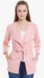 Cherymoya Pink Solid Shrug Women