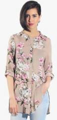 Chique Beige Printed Shirt women