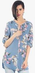 Chique Blue Printed Shirt women