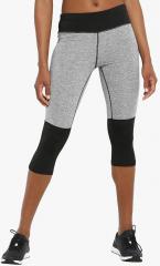 Chkokko Black Grey Colourblocked Skinny Fit Capri women