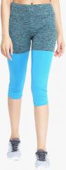 Chkokko Blue Printed Skinny Fit Capri women