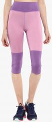 Chkokko Lavender Colourblocked Skinny Fit Capri women