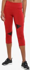 Chkokko Red Solid Skinny Fit Capri women