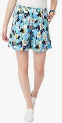 Chumbak Blue Printed Shorts women