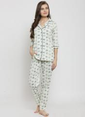 Claura Yellow Printed Night Suit women