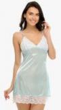 Clovia Aqua Blue Embroidered Sleepwear Women