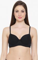 Clovia Black Solid Underwired Half Push Up Bra women