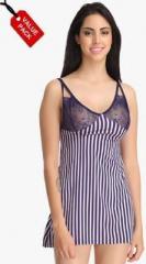 Clovia Blue Striped Sleepwear women