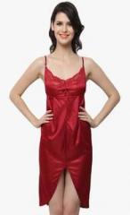 Clovia Maroon Solid Sleepwear women