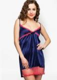 Clovia Navy Blue Solid Nightwear women