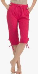 Clovia Red Solid Capri women