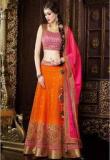 Xclusive Chhabra Orange Embellished Lehenga women