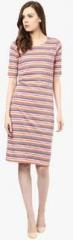 Color Cocktail Multicoloured Striped Shift Dress women