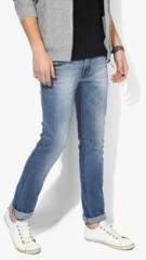 Colorplus Blue Washed Low Rise Slim Fit Jeans men