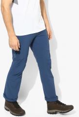 Columbia Blue Solid Regular Fit Chinos men