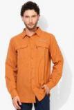 Columbia Orange Regular Fit Solid Casual Shirt men