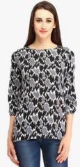 Cottinfab Black Printed Blouse men