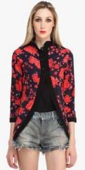 Cottinfab Red Printed Summer Jacket women