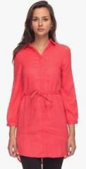 Cottonworld Red Solid Tunic women