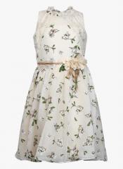 Cutecumber Cream Printed Party Dress girls