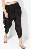 De Moza Black Solid Regular Fit Dhoti Pants Women