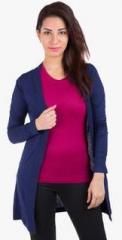 De Moza Blue Solid Shrug women