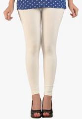 De Moza White Solid Legging women