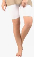 De Moza White Solid Shorts women