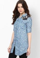 Deal Jeans Navy Blue Printed Tunic women