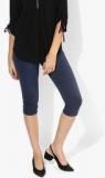 Deal Jeans Navy Blue Solid Capri women