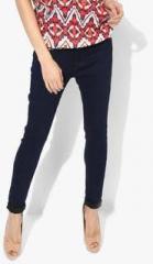 Deal Jeans Navy Blue Solid Mid Rise Skinny Fit Jeans women