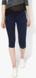 Deal Jeans Navy Blue Solid Skinny Fit Capri women