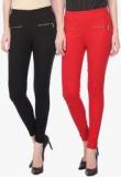 Deewa Multicoloured Solid Jeggings women