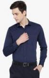 Dennison Navy Blue Solid Regular Fit Formal Shirt men