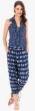 Desi Weaves Navy Blue Printed Jumpsuit women