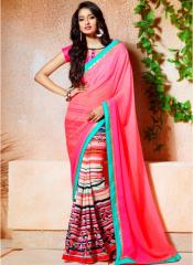 Desibutik Multicoloured Printed Saree women