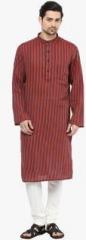 Design House Maroon Striped Kurta men