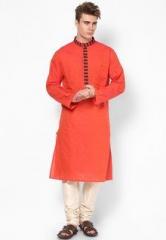 Design House Solid Orange Long Kurta men