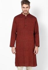 Design House Solid Red Long Kurta men