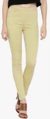 Devis Beige Solid Jeggings women