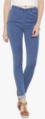 Devis Blue Solid Jeggings women