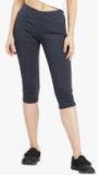 Devis Navy Blue Solid Capri Women